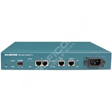 Raisecom RC1201-2FEE1T1-WP: TDM over IP gateway, 1 E1 unbalanced and balanced ports or 1 T1 balanced ports, 2x 10/100Mbps Ethernet RJ45, 1 SFP-based 1000Mbps Ethernet fiber port, SNMP and Inband management, wide-range WP power supply.