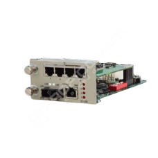 Raisecom RCMS2902-240LFE-BL-SS35: Module, 2-slot wide, 8 E1 (120 Ohm balanced, 1 RJ45 for 2 E1) + 1 10/100 Ethernet (wire speed, RJ45) over fiber (single mode, single-strand, 1550nm Tx, 1490nm Rx, 15~100km), SNMP managed in RC002 series chassis
