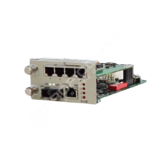 Raisecom RCMS2902-240LFE-BL-S1: Module, 2-slot wide, 8 E1 (120 Ohm balanced, 1 RJ45 for 2 E1) + 1 10/100 Ethernet (wire speed, RJ45) over fiber (single mode, dual-strand, 1310nm, 0~25km), SNMP managed in RC002 series chassis