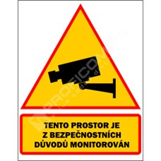  SAM-CCTV-01: Univerzální samolepka "Tento prostor je z bezpečnostních důvodů monitorován.", rozměr 7 x 9 cm