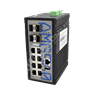 AMG systems AMG560-8GAT-4XS-P240: Industrial 12 Port Managed Switch, 8 x 10/100/1000Base-T(x) RJ45 Ports with 802.3at 30W PoE, 4 x 1/2.5/10G Base-Fx SFP+ Ports, DIN Rail Mount, -40 to +75°C, 48-56VDC Power Input